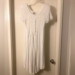 Embroidered White Dress